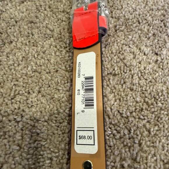 NWT Kate Spade New York Spade Stud Leather Belt Large Maraschino Red - Picture 5 of 5